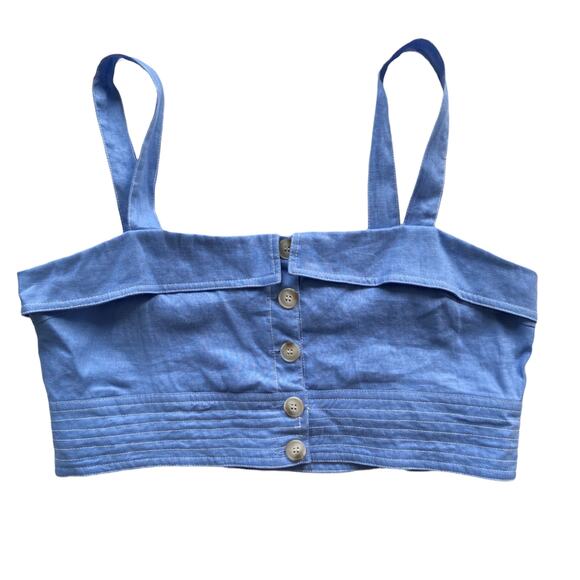SUBOO Blue Crop Top Size 10 - Picture 5 of 6